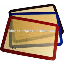 China Hersteller FDA LFGB Standard Food Grade Private Label Hitzebeständige Antihaft-Silikon Fiberglas Backmatte